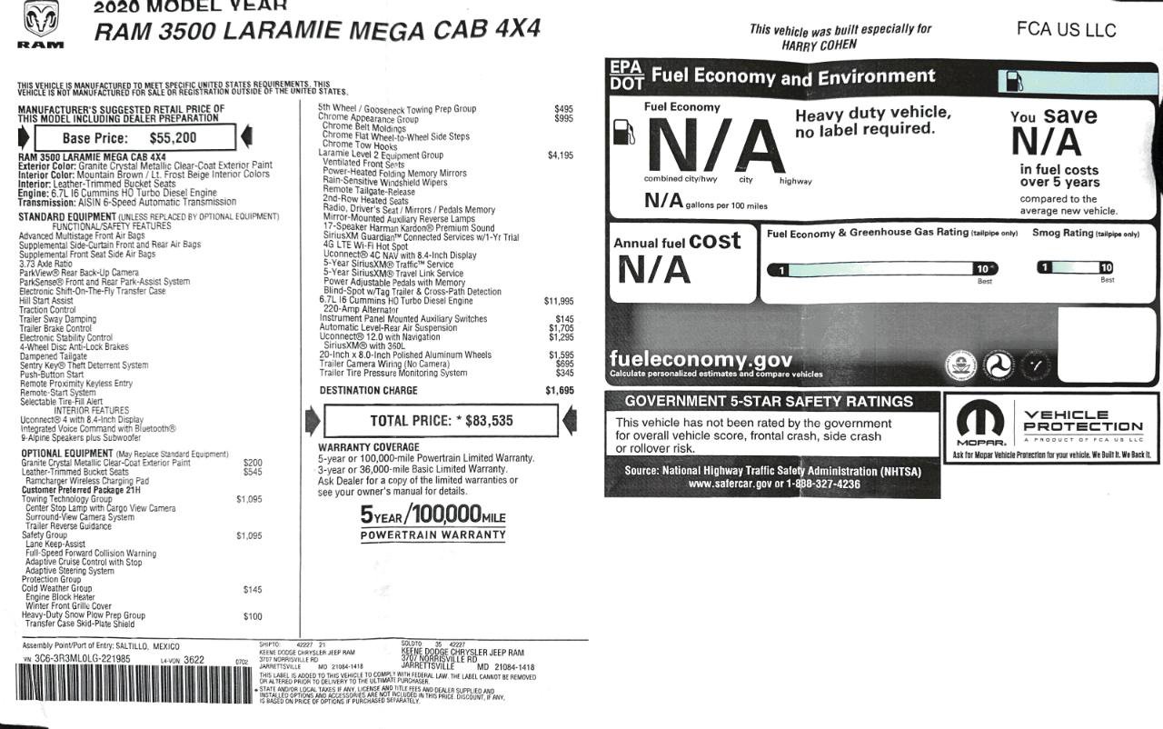 Used 2020 RAM 3500 Laramie AWD/4WD image 2