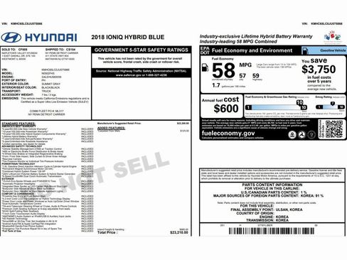 Used 2018 Hyundai Ioniq Blue image 2