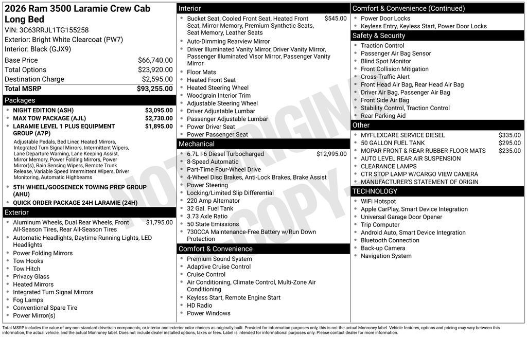 New 2026 RAM 3500 Laramie w/ Night Edition AWD/4WD image 9