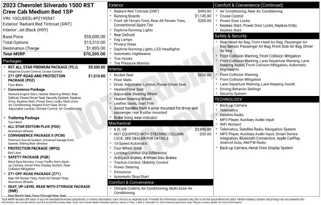 Used 2023 Chevrolet Silverado 1500 RST w/ RST All Star Premium Package AWD/4WD image 34