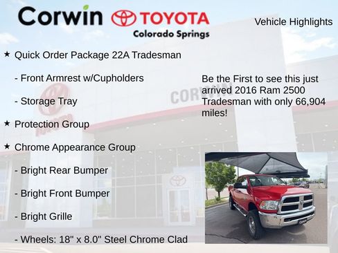 Used 2016 RAM 2500 Tradesman w/ Chrome Appearance Group AWD/4WD image 4