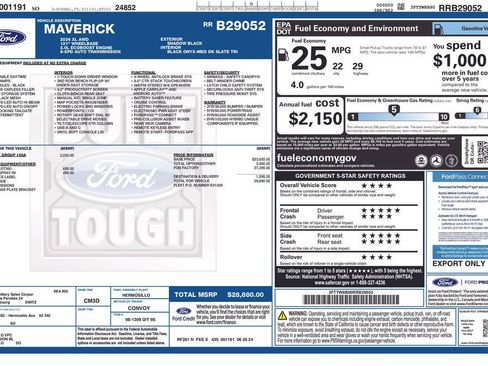 Used 2024 Ford Maverick XL w/ Equipment Group 100A Standard image 2