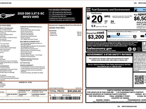 Certified 2025 Genesis G90 3.5T image 3