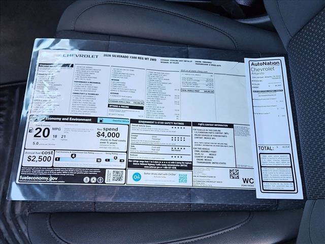 New 2026 Chevrolet Silverado 1500 W/T w/ WT Safety Package RWD image 15