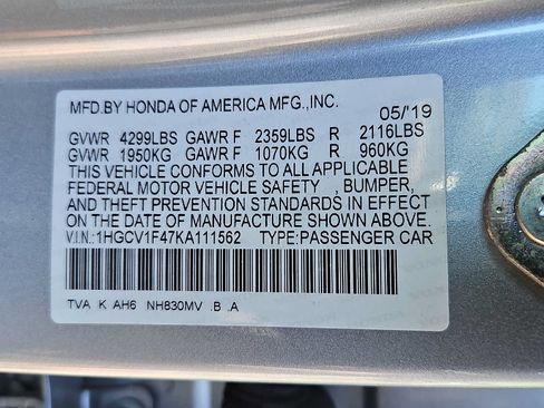 Used 2019 Honda Accord EX image 29