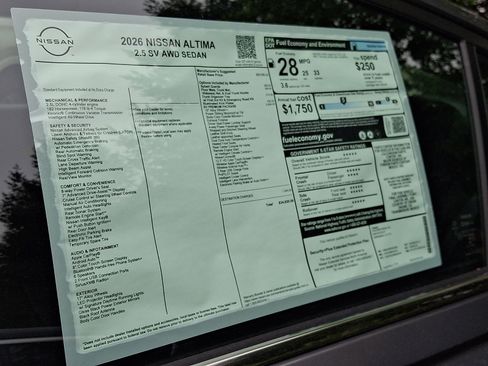 New 2026 Nissan Altima 2.5 SV AWD/4WD image 5