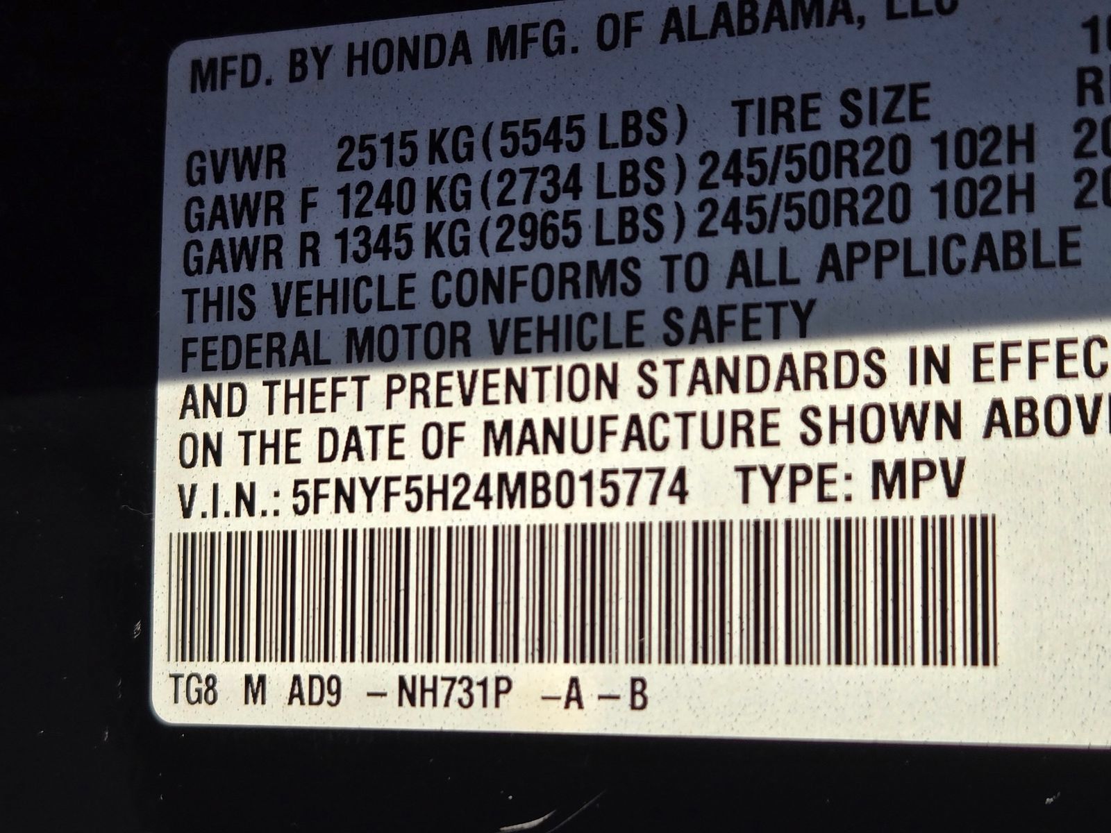 Used 2021 Honda Pilot Special Edition image 12