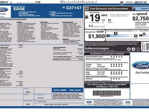 Used 2018 Ford Edge Titanium w/ Equipment Group 302A AWD/4WD image 51