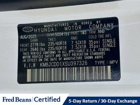 Certified 2025 Hyundai Tucson SEL AWD/4WD image 35