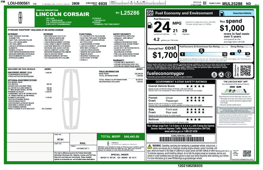 Certified 2021 Lincoln Corsair AWD w/ Premium Package image 3