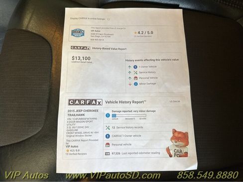 Used 2015 Jeep Cherokee Trailhawk image 42