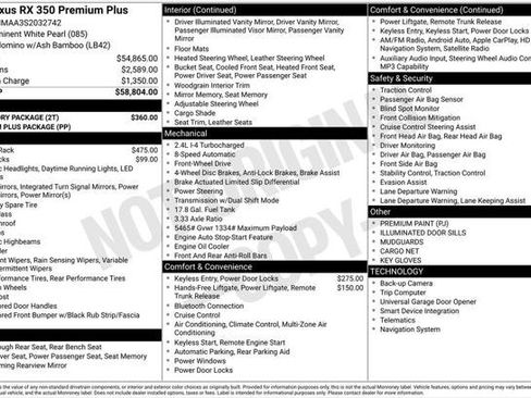 Used 2025 Lexus RX 350 Premium Plus w/ Accessory Package FWD image 2
