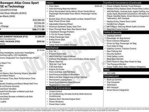 Certified 2023 Volkswagen Atlas Cross Sport SE w/ Panoramic Sunroof Package AWD/4WD image 33