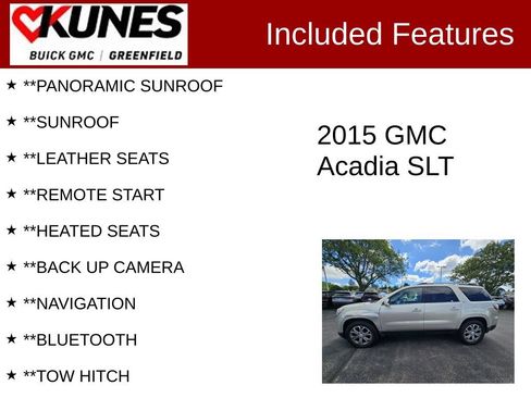 Used 2015 GMC Acadia SLT w/ Open Road Package AWD/4WD image 2