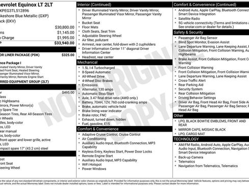 New 2026 Chevrolet Equinox LT w/ LPO, Floor Liner Package AWD/4WD image 3