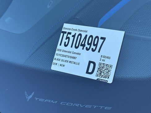 New 2026 Chevrolet Corvette Stingray Premium Conv w/ Z51 Performance Package image 31