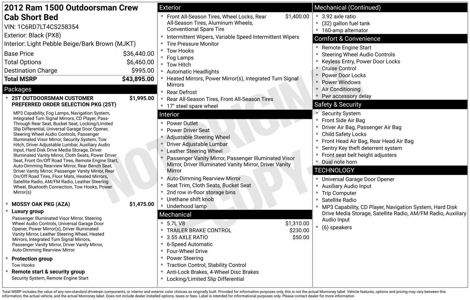 Used 2012 RAM 1500 Outdoorsman AWD/4WD image 3