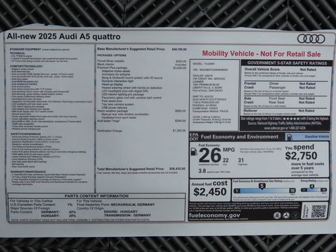 Used 2025 Audi A5 2.0T Premium Plus w/ Premium Plus image 10