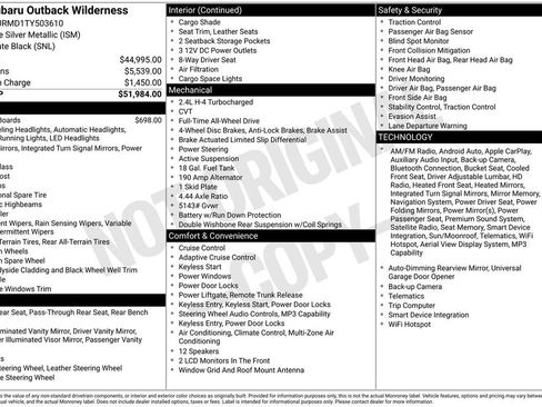 New 2026 Subaru Outback Wilderness AWD/4WD image 1