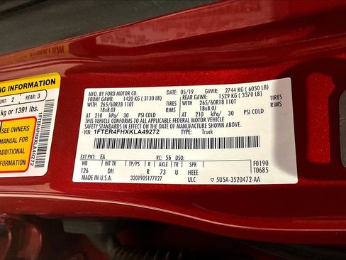 Used 2019 Ford Ranger Lariat w/ Equipment Group 501A Mid image 19