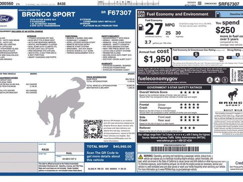 New 2025 Ford Bronco Sport Outer Banks w/ Outer Banks Tech Package+ AWD/4WD image 57