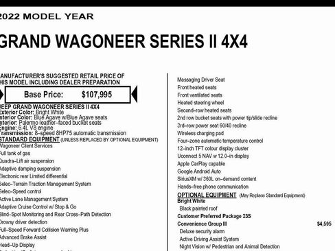 Used 2022 Jeep Grand Wagoneer Series II w/ Convenience Group III image 2