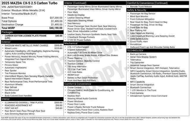 Used 2025 MAZDA CX-5 Carbon Edition AWD/4WD image 5