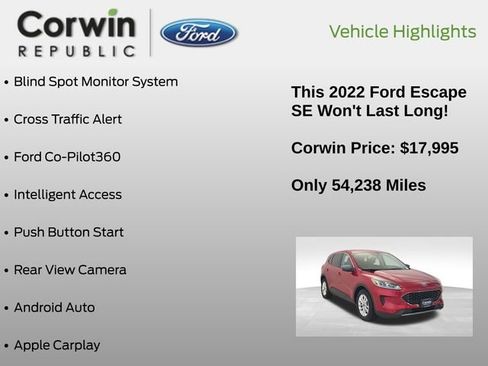 Certified 2022 Ford Escape SE FWD image 7