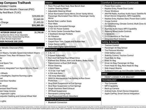 Used 2020 Jeep Compass Trailhawk w/ Leather Interior Group image 26