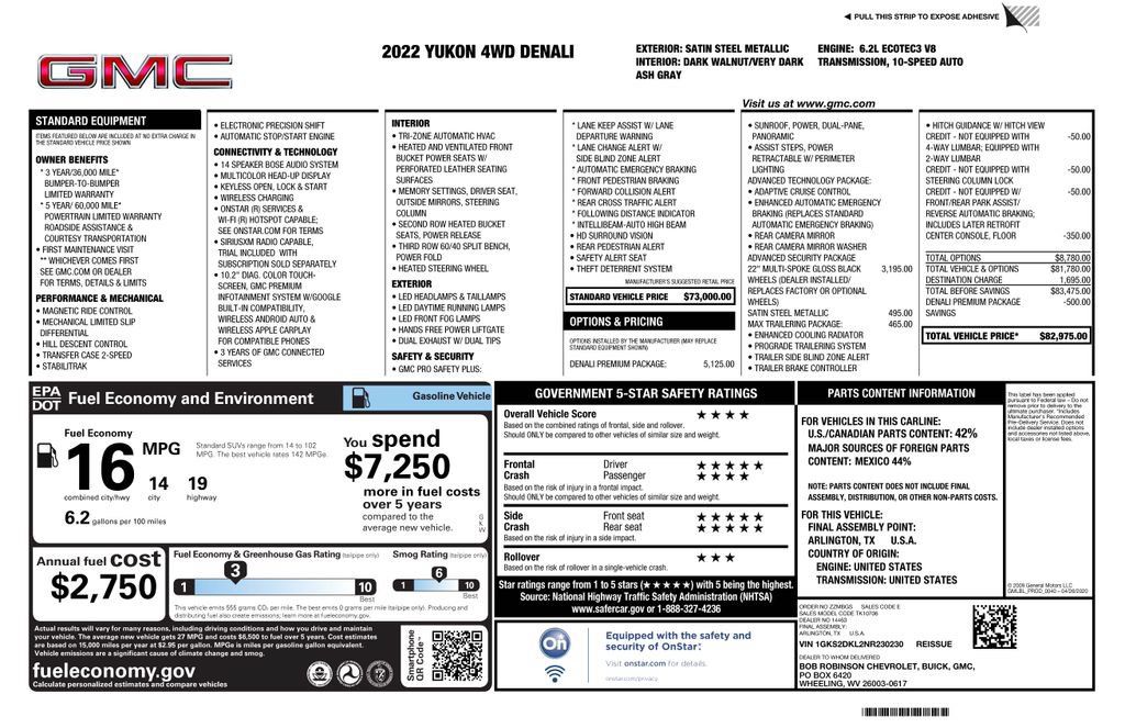 Certified 2022 GMC Yukon Denali w/ Denali Premium Package AWD/4WD image 4