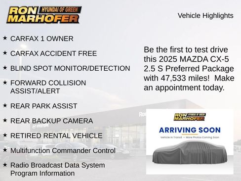 Used 2025 MAZDA CX-5 AWD 2.5 S w/ Preferred Package image 2