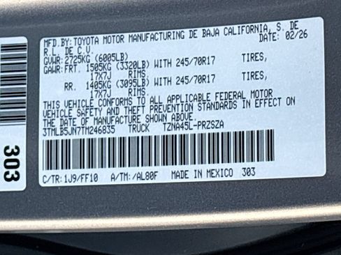 Certified 2026 Toyota Tacoma SR5 AWD/4WD image 34