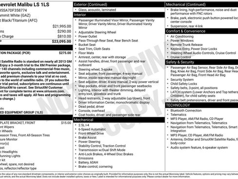 Used 2013 Chevrolet Malibu LS w/ Protection Package FWD image 25