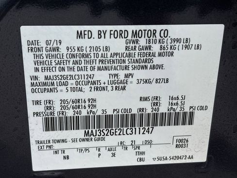 Used 2020 Ford EcoSport SE w/ Interior Protection Package image 34