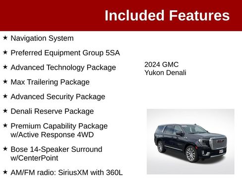 Used 2024 GMC Yukon Denali w/ Denali Reserve Package AWD/4WD image 3