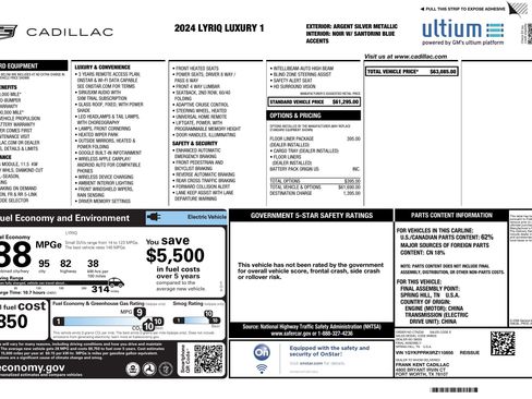 Used 2024 Cadillac Lyriq Luxury w/ LPO, Floor Liner Package image 3