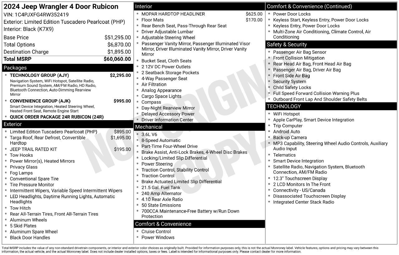 Used 2024 Jeep Wrangler Unlimited Rubicon w/ Technology Group AWD/4WD image 28