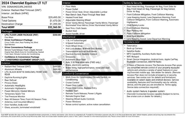 Used 2024 Chevrolet Equinox LT w/ LPO, Floor Liner Package FWD image 5