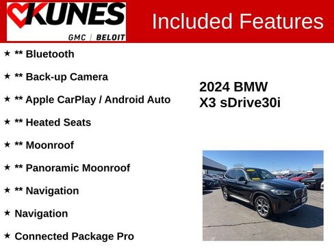 Used 2024 BMW X3 sDrive30i RWD image 2