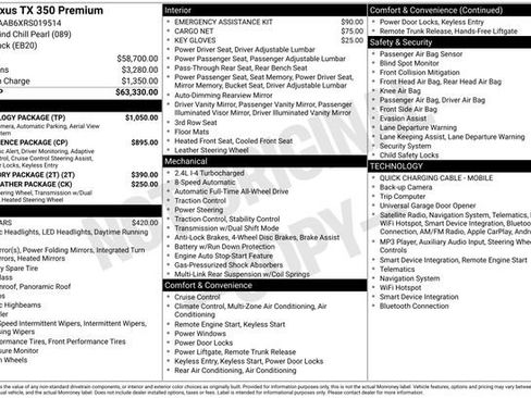 Used 2024 Lexus TX 350 AWD w/ Technology Package image 6