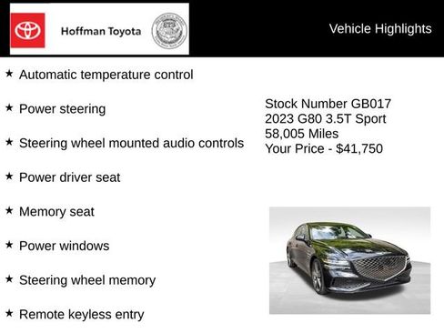 Used 2023 Genesis G80 3.5T Sport AWD/4WD image 15