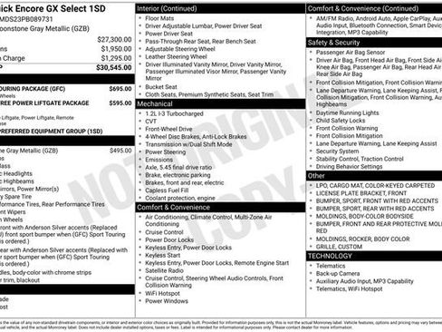 Used 2023 Buick Encore GX Select w/ Sport Touring Package FWD image 7