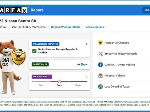 Used 2022 Nissan Sentra SV FWD image 11