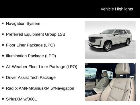 Certified 2021 Cadillac Escalade Premium Luxury w/ Driver Assist Tech Package AWD/4WD image 7