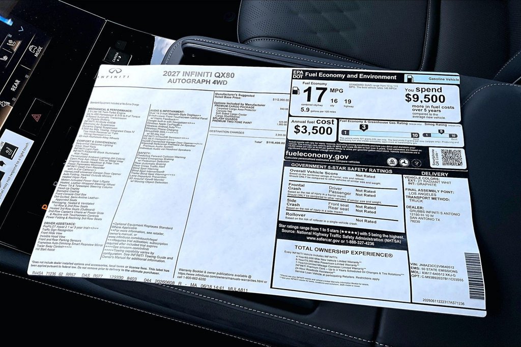 New 2027 INFINITI QX80 Autograph w/ Premium Cargo Package AWD/4WD image 51