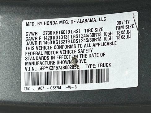 Used 2018 Honda Ridgeline RTL image 37