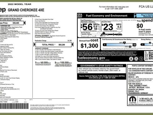 Used 2022 Jeep Grand Cherokee Limited 4xe AWD/4WD image 4