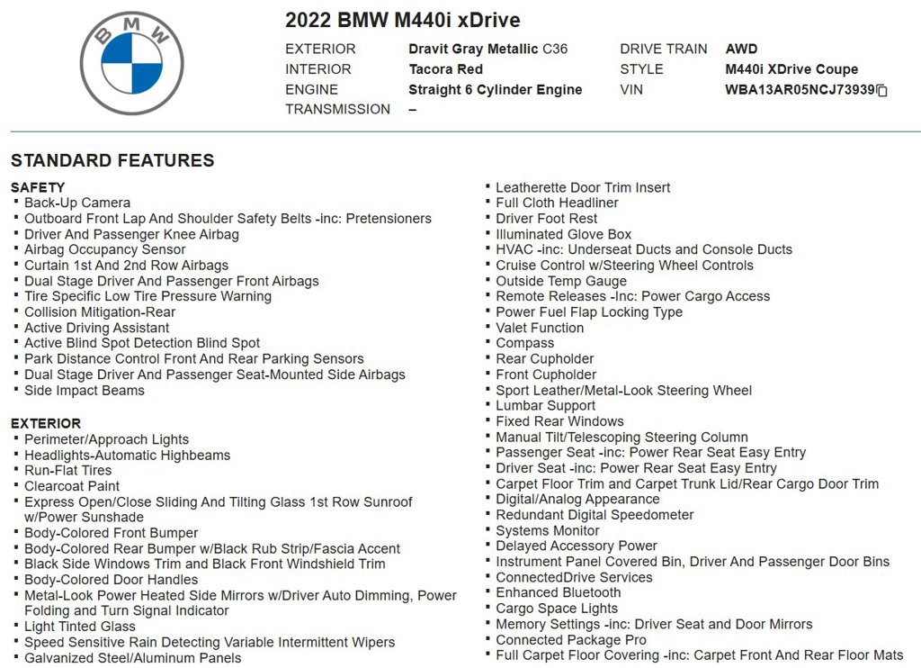 Used 2022 BMW 440i xDrive Coupe w/ Premium Package AWD/4WD image 17