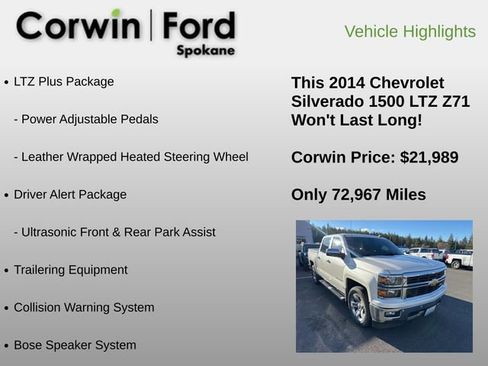 Used 2014 Chevrolet Silverado 1500 LTZ Z71 w/ LTZ Plus Package image 6