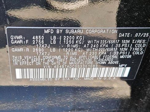 New 2025 Subaru Outback Premium image 17